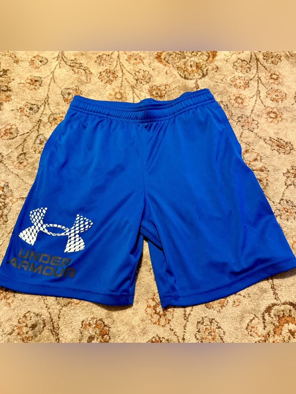 Under Armour Bright Blue Boys' Athletic Shorts with Logo
